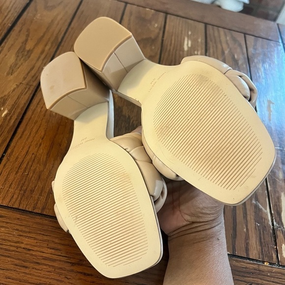 NINE WEST FOOTWEAR Women's YOYO Heeled Sandal, Cream Café Sz 8 - Picture 3 of 6